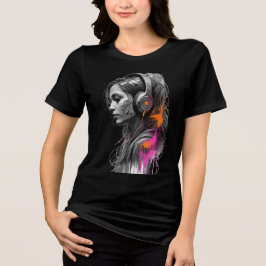 強くなれ 女性用Tシャツ 励ましの黒 モチベ トライブレンドＴシャツ