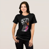 強くなれ 女性用Tシャツ 励ましの黒 モチベ トライブレンドＴシャツ (正面全面)