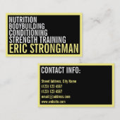 強くはっきりしたなスタイルによって組み立てられる黒い黄色 名刺 (正面/裏面)