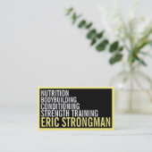 強くはっきりしたなスタイルによって組み立てられる黒い黄色 名刺 (スタンド正面)