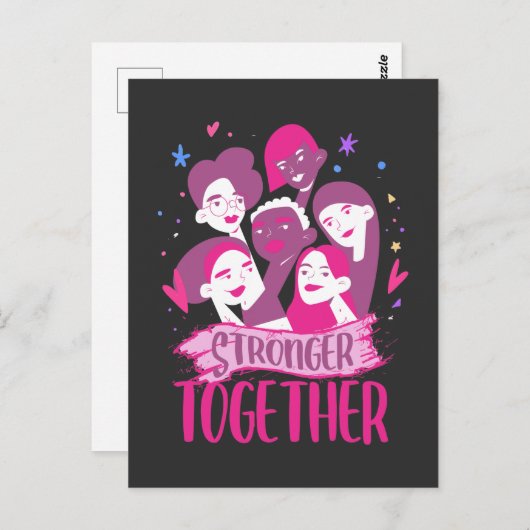 強く一緒にフェミニスト女性の力を与えた女性 ポストカード (正面/裏面)