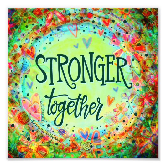 強く一緒に緑かわいらしのインスピレーション フォトプリント            (正面)