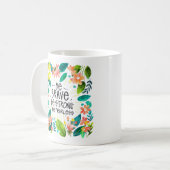 強く勇むカラフル花離れ類 コーヒーマグカップ (正面左)