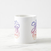 強く勇敢である コーヒーマグカップ (中央)