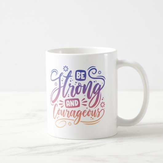 強く勇敢である コーヒーマグカップ (右)