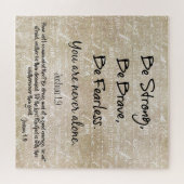 強く勇敢で恐れを知らない引用文と聖書の一節 ジグソーパズル (横)