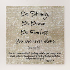 強く勇敢で恐れを知らない引用文と聖書の一節 ジグソーパズル