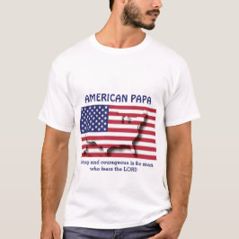強く勇敢なアメリカのパパパーソナライズされたー Tシャツ