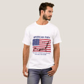 強く勇敢なアメリカのパパパーソナライズされたー Tシャツ (正面フル)