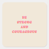 強く勇敢なジョシュア19聖書の聖句 スクエアシール (正面)