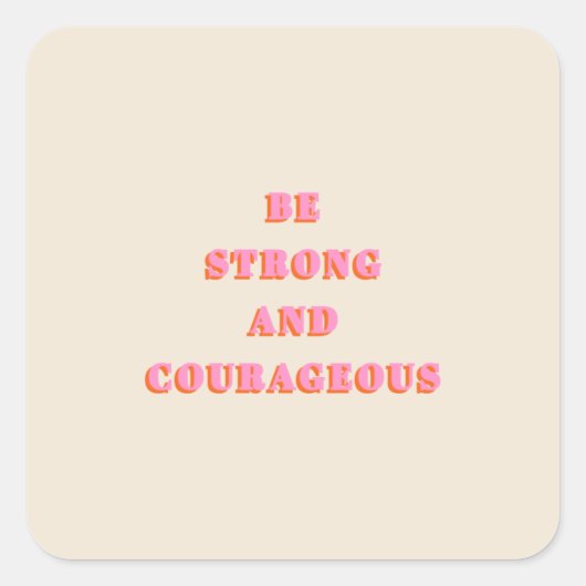 強く勇敢なジョシュア19聖書の聖句 スクエアシール (正面)