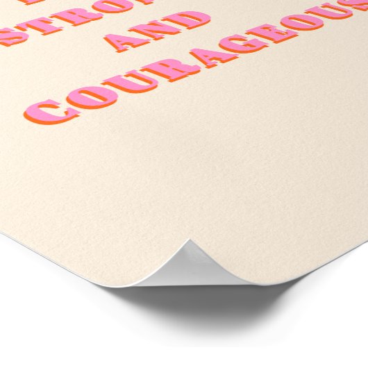 強く勇敢なジョシュア19聖書の聖句 ポスター (角)