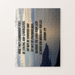 強く勇敢なジョシュア1:9夕日の湖 ジグソーパズル