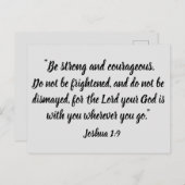 強く勇敢なヨシュアを行う1:9聖書の聖句 ポストカード (正面/裏面)