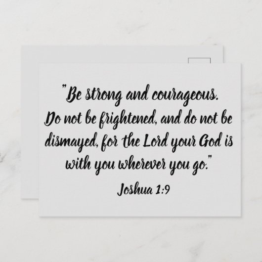 強く勇敢なヨシュアを行う1:9聖書の聖句 ポストカード (正面/裏面)