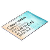 強く勇敢なヨシュア1:9聖書の聖句 ノートブック (左側)