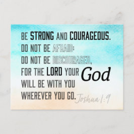 強く勇敢なヨシュア1:9聖書の聖句 ポストカード