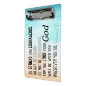 強く勇敢なヨシュア1:9聖書の聖句 ミニクリップボード (アングル2)