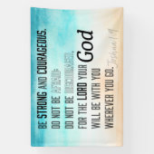 強く勇敢なヨシュア1:9聖書の聖句 横断幕 (縦)