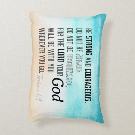 強く勇敢なヨシュア1:9聖書 アクセントクッション (裏面(縦))