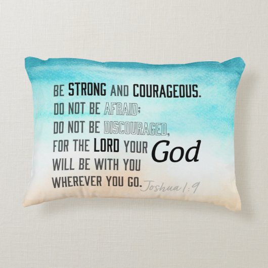 強く勇敢なヨシュア1:9聖書 アクセントクッション (裏面)