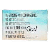 強く勇敢なヨシュア1:9聖書 枕カバー (裏面)
