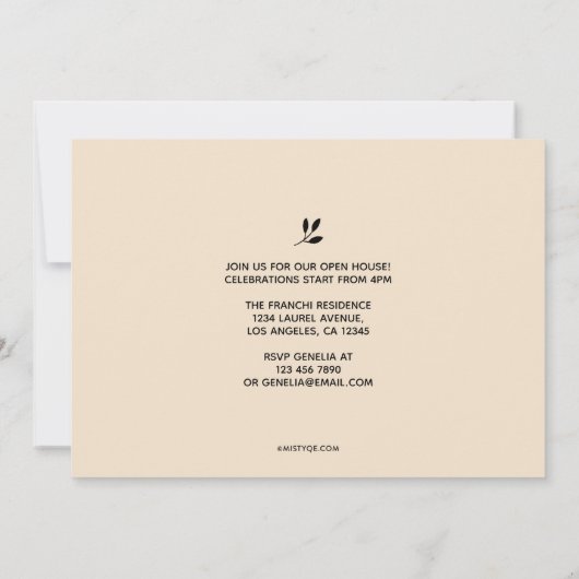 強く勇敢な卒業発表 招待状 (裏面)