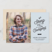 強く勇敢な卒業発表 招待状 (正面/裏面)