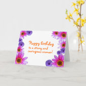 強く勇敢な女性へのハッピーバースデー カード (黄色い花)