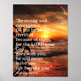 強く勇敢な申命記31:6 ポスター