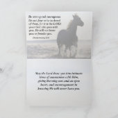 強く勇敢な聖書の聖句Deut 31 Horse カード (内部)