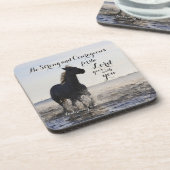 強く勇敢な聖書の聖句Deut 31 Horse コースター (左側)