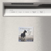 強く勇敢な聖書の聖句Deut 31 Horse マグネット (インサイチュ (食洗機))
