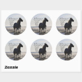 強く勇敢な聖書の聖句Deut 31 Horse ラウンドシール (シート)
