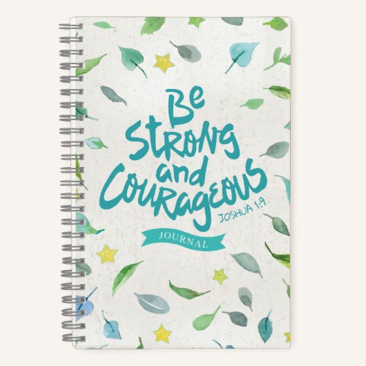強く勇敢になる – ジョシュア1:9 ノートブック (正面)