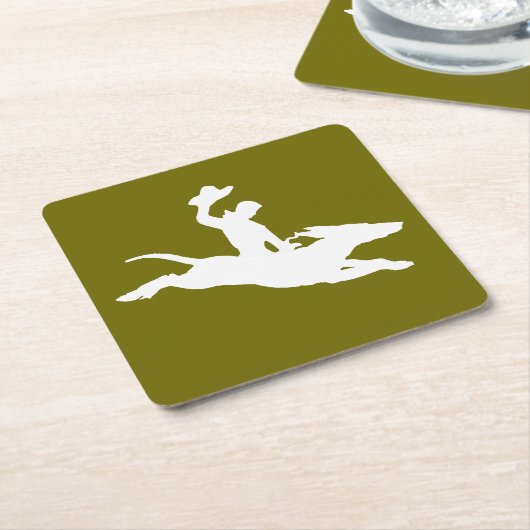 強く反対する小さい小犬 スクエアペーパーコースター (アングル)