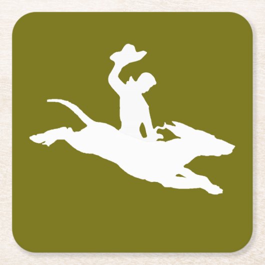 強く反対する小さい小犬 スクエアペーパーコースター (正面)