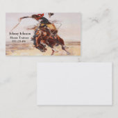 強く反対する馬のテンプレートの西部のカウボーイ 名刺 (正面/裏面)
