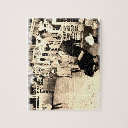 強く反対するBullのロデオライダーの写真 ジグソーパズル (縦)