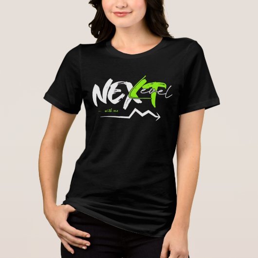 強く生きる女性の黒のインスピレーション トライブレンドTシャツ (正面)