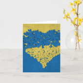 強く立つ:ウクライナの勇敢なハートカード カード (黄色い花)