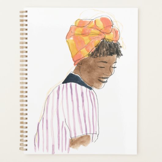 強く美しい女性が笑顔 プランナー手帳 (正面)