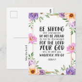 強く、また、勇気を出して。恐れるな、たじろぐな。あなたがどこへ行くにも、あなたの神、主はあなたととも ポストカード (正面/裏面)