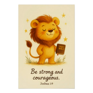 強く、また、勇気を出せ。ヨシュア1:9 ポスター