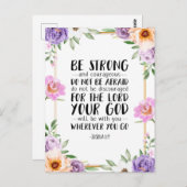 強く、また、勇気を出せ、ヨシュア1:9 ポストカード (正面/裏面)