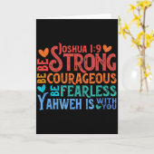 強く、勇敢であれ - ヨシュア 1:9 カード (黄色い花)