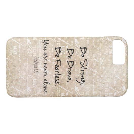 強く、勇敢で恐れを知らない引用文を聖書の聖句と共に Case-Mate iPhoneケース (裏面(横))