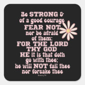 強く、勇気あるKJVバイブル・バース スクエアシール (正面)