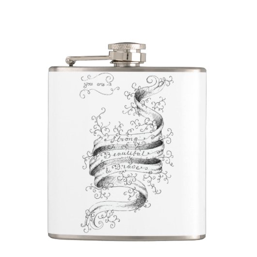 強く、美しく及び勇敢 フラスク (正面)