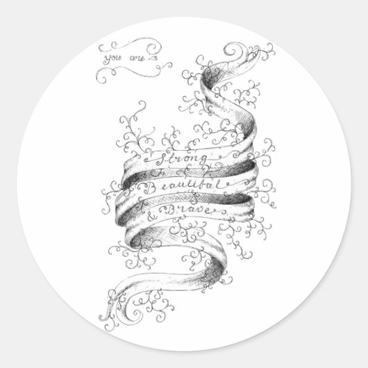 強く、美しく、勇敢 ラウンドシール (正面)